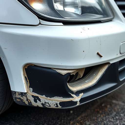 damaged car bumper