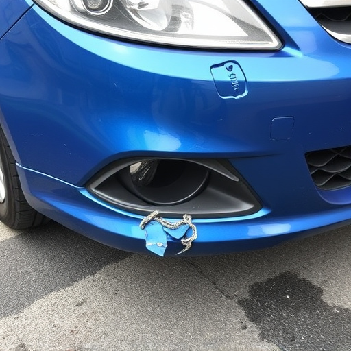 damaged car bumper