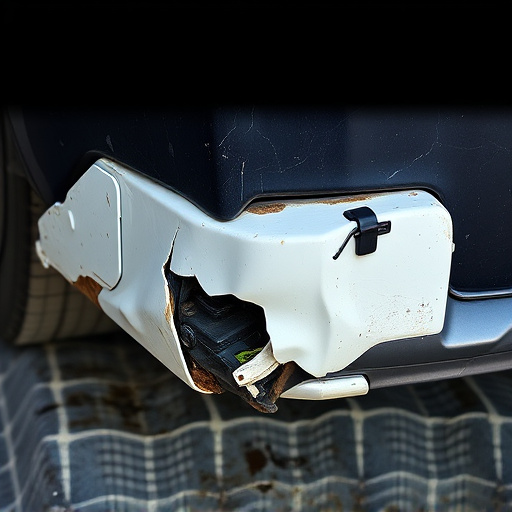 damaged car bumper