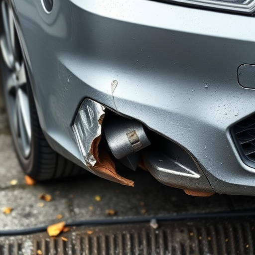 damaged car bumper