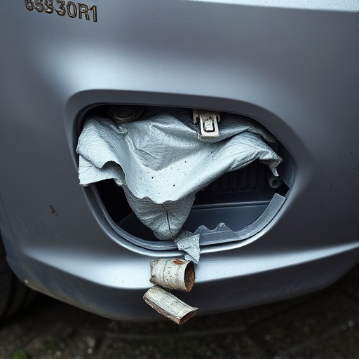 damaged car bumper
