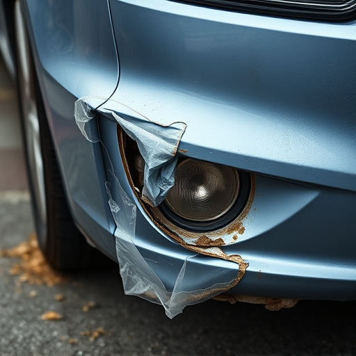 damaged car bumper