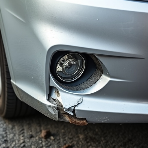 damaged car bumper