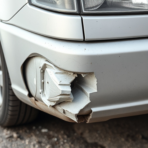 damaged car bumper