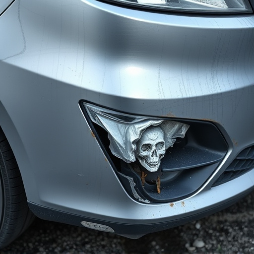 damaged car bumper