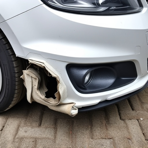 damaged car bumper