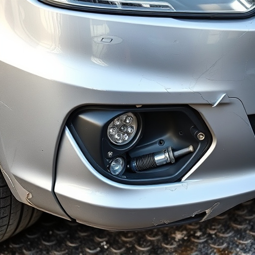 damaged car bumper