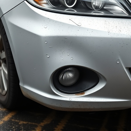 damaged car bumper